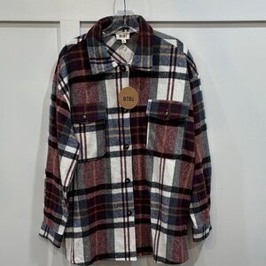 NWT BiBi Multicolor Plaid Shirt Jacket